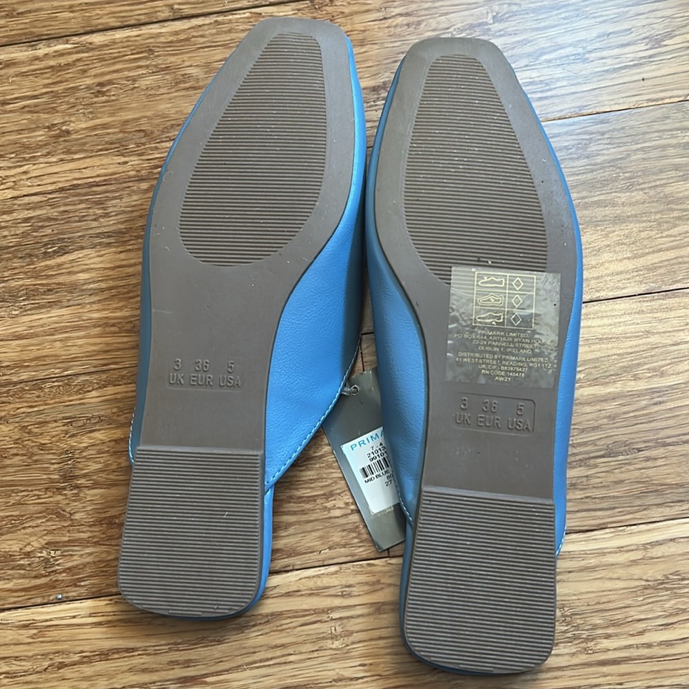 Primark Blue Mules with Gold Braids - Picture 4 of 4